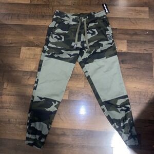 Ecko Unlimited Joggers Men's Medium‎ Combat Camo Pants Urban Wear Double Knee